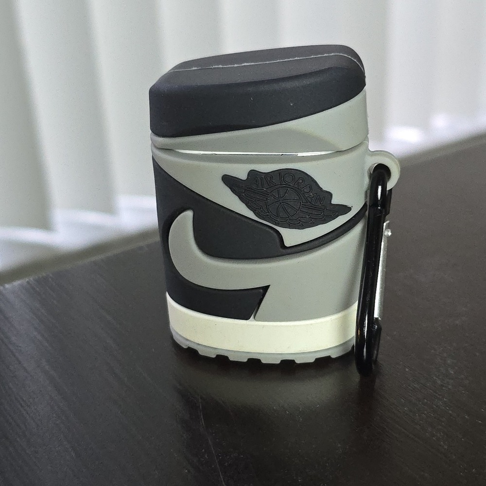 Nike Air Jordan Sneaker AirPods Case Holder Keychain Gray Black‎ 3"x2"